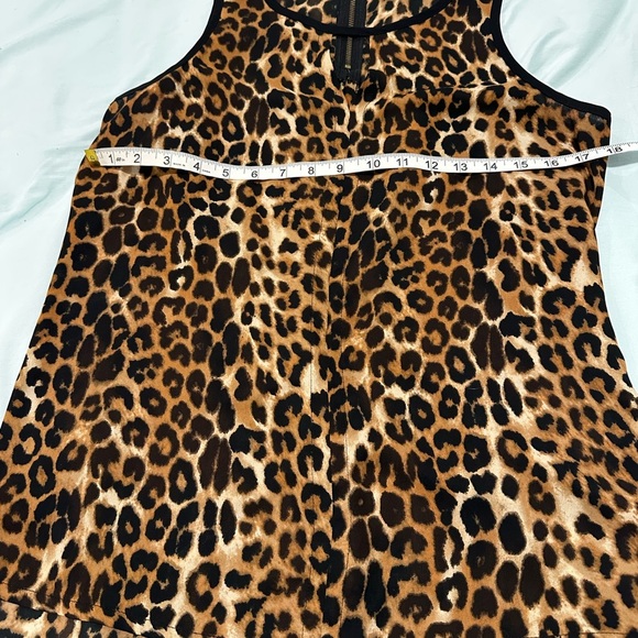 EUC Express Keyhole Cheetah Print Small Sleeveless Women’s Tank Top. Zipper Back - Picture 3 of 11